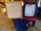 Childs plastic and wood frame chalk board easels and child's plastic snow saucer - NO SHIPPING!