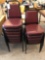 (12) steel framed leather seat/back stackable chairs - Nice Condition - NO SHIPPING!