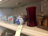 Gumball machine, ruby red vases, various tea pot, drinking glasses and more!