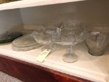 Various pedestal glass bowls/dishes, relish dishes, plates and more!