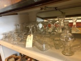 Several glass pedestal sherbets, butter dish and more!