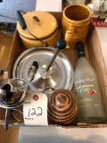 Wine supplies and enamel tea pot.