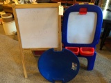 Childs plastic and wood frame chalk board easels and child's plastic snow saucer - NO SHIPPING!
