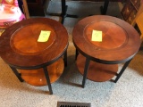 (2) 24'' tiered end tables. NO SHIPPING!
