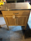 17'' D x 28.5'' W x 36'' H, 2-door w/drawer cabinet. Has stainless steel top. NO SHIPPING!