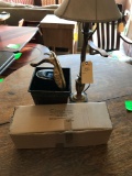 Lamp, Elec. can opener and Misc. items