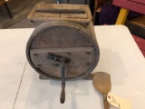 Antique wood churn w/wood paddle