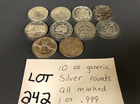 (10) 1oz. Generic Silver Rounds
