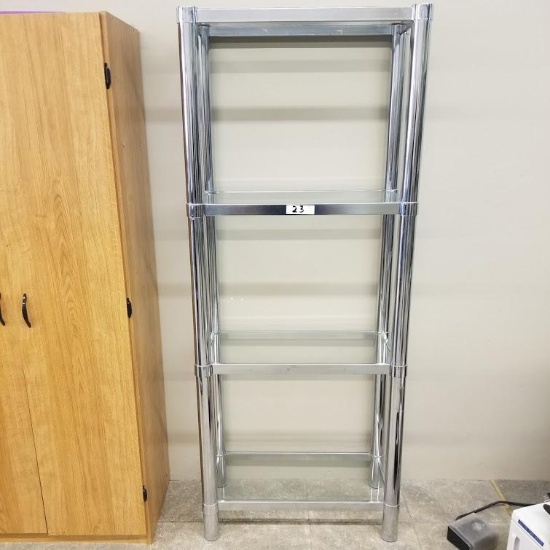 METAL FRAME DISPLAY with GLASS SHELVES