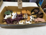 Plastic Animal Figures and Covered Wagons