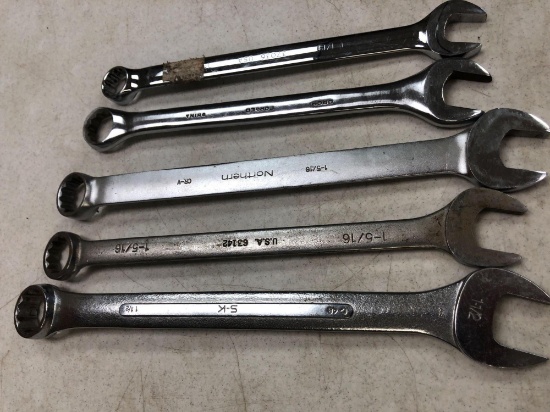 (5) Box & open end wrenches; (1) @ 1-1/2'', (3) @ 1-5/16'', (1) @ 1-1/8'' (various brands).