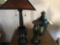 Table lamp, Battery lantern and 2 candle holders. NO SHIPPING!