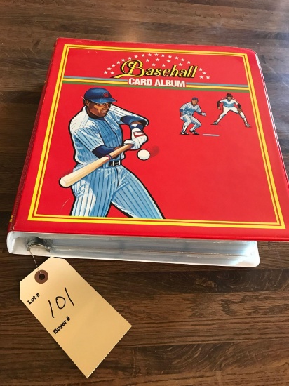 Large assortment of Topps, DonRuss and Fleer baseball cards from the 90's in 3-ring binders