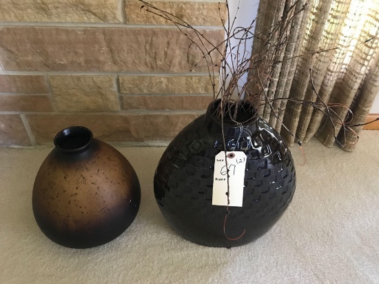 2 decorative floor vases