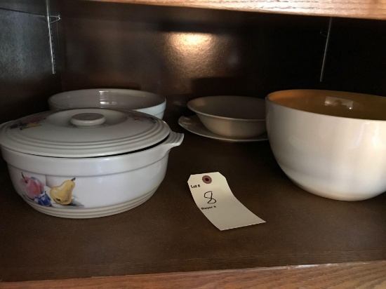 Assortment of Knowles Utility ware and Pier 1 bowl