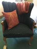 Queen Anne style upholstered occasional chair. NO SHIPPING!