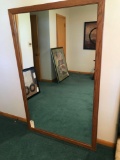 Oak framed mirror 41 inches W X 66 inches Tall. NO SHIPPING!