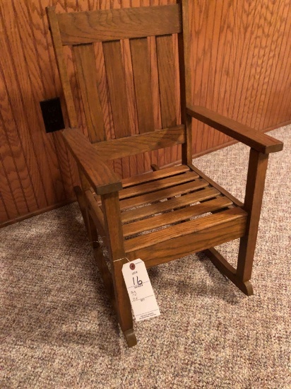Mission style solid wood child's chair, 26'' D x 17'' W x 29'' H - No Shipping!