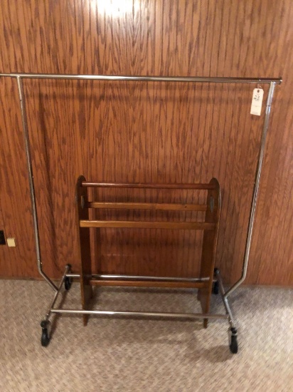 Clothes rack on rollers & quilt rack - No Shipping!