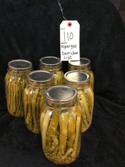 3 quarts home canned asparagus (Donated by: Dave & Jane List)