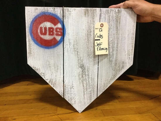 handmade authentic sized pallet wood home plate - Chicago Cubs (Donated by: Jeff Fleming)