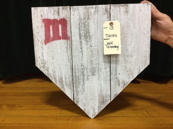 handmade authentic sized pallet wood home plate - MN Twins (Donated by: Jeff Fleming)