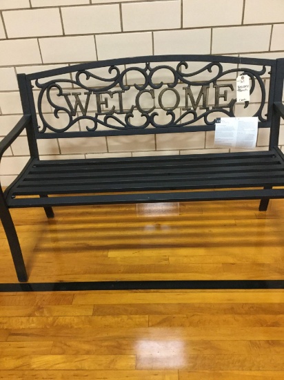 "Welcome" steel park bench (Donated by: cash donors)