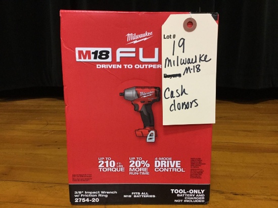 Milwaukee M18 Fuel 3/8 inch Impact Wrench, 4-Mode drive control (Donated by: cash donors)