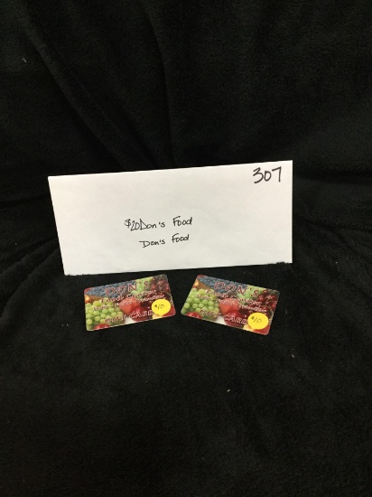 $20 gift cards to Don's Food Center (Donated by: Don's Food Center)