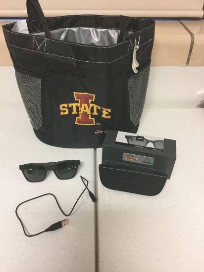 ISU cooler & Bluetooth speaker sunglasses (Bunkers Feed & Supply / Carrie Sneider)