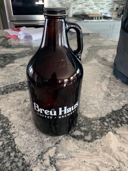 A Breu Haus Coffee + Brewery growler filled with their special beer (Jason List)