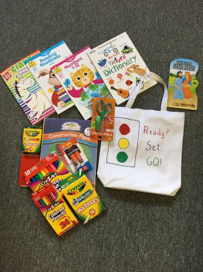 1 Ready? Set. Go! school supply bag w/ supplies (Doug & Vicki Heeren)