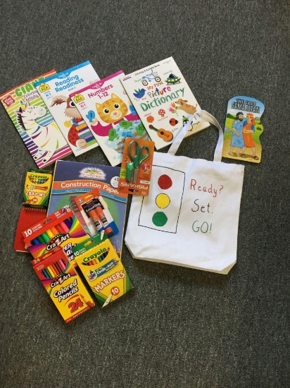 1 Ready? Set. Go! school supply bag w/ supplies (Doug & Vicki Heeren)