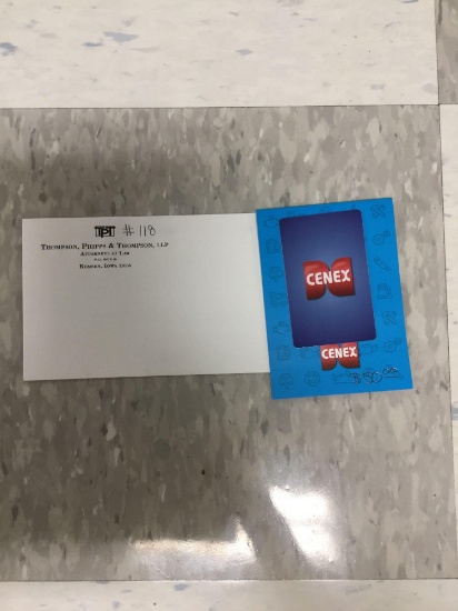 $50 Gift Certificate to Mrs. B's/Cenex (Thompson, Phipps & Thompson)