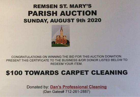 $100 gift certificate to Dan's Professional Cleaning (Dan's Professional Cleaning)