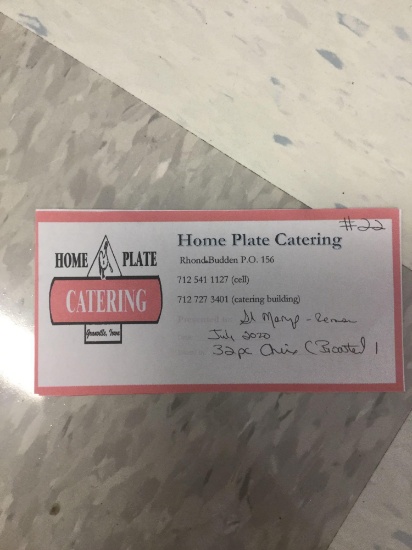 1 Gift certificate for 32 piece broasted chicken (Home Plate Catering)