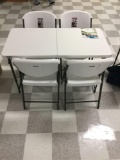 Adjustable folding table & 4 chairs (purchased with a general donation from RSM - Ms. Rupp's 4th