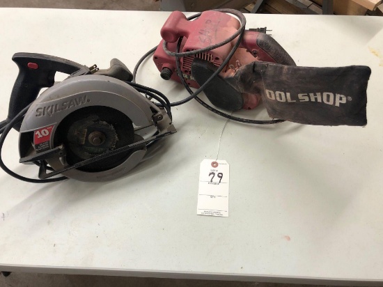 10'' Skil saw and 3" x 21" sharp tool belt sander
