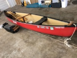 Newer Coleman 15.5 foot fiberglass canoe with 4 wood oars. Nice condition- No shipping!