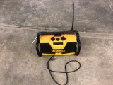 DeWalt AM/FM electric/battery radio. No battery included.