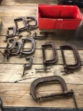 Various steel C-clamps
