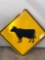 Cattle crossing sign NOS 30 inches square.