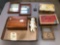 Cameo Lane cedar box, post office door, dough boy, 2 cigar boxes, 2 pictures.