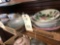 Japanese cups and saucers, Noritake cream and sugar, USA soup bowl with lid, 2 Reticulated bowls