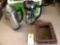 Shadow box with mirror, Proctor Silex coffee pot with cord, Westinghouse coffee pot with cord.