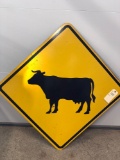 Cattle crossing sign NOS 30 inches square.
