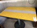 Yellow pedestal table 40 inches x 24 inches. NO SHIPPING.