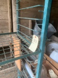 4 shelf metal storage cart 7 feet tall, 21 inches deep and 56 inches wide. NO SHIPPING.
