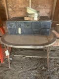 Kitchen table,Metal cabinet with drawers 3 feet by 19