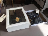 1968 Miller Studio Black Swans plaster wall hangings, vintage medicine cabinet. NO SHIPPING.
